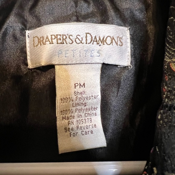 Draper’s & Damon’s Chic Paisley Metallic Woven Women's Blazer. Size PM - Picture 3 of 4